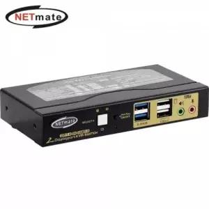 강자 043PNK99 넷메이트 8K 지원 Displayport KVM 2-1 스위치(USB) NM-DK8302S