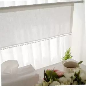 주방바란스커튼 방울 폼폼 바란스 커튼 린넨 미니 주방 부엌 가림막