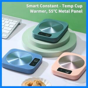 스마트 컨스탄트 - 온도 컵 워머, 55 ℃ 금속 패널, 멀티 머그 호환 가능, 16W 저전력, 사무실/가정 난방