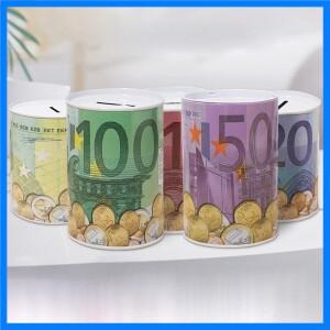 1PC 금속 Tinplate 실린더 상자 은행 유로 가정용 저축 돈 상자 홈 스토리지 주최자 동전 예금 상자에 대한