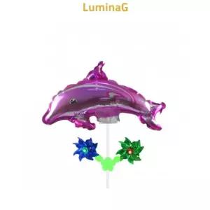 돌고래 핑크 캐릭터 바람개비 풍선 파티용품 캐릭터바람개비풍선