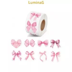 선물 포장 리본 스티커 500pcs 2 포 핑크 8종 꾸미기