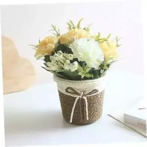 [콩심팥심]조화꽃 프리티플 카네이션 조화 화분(옐로우) 꽃 소품장식