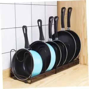 [콩심팥심]프라이팬정리대 길이조절 6칸 프라이팬정리대 도마 냄비거치대