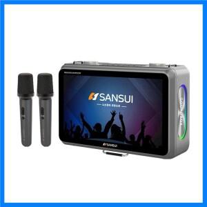 SANSUI K116 80W 고출력 블루투스 스피커 14.1인치 고화질 터치스크린 비디오 노래방 듀얼 마이크 포함