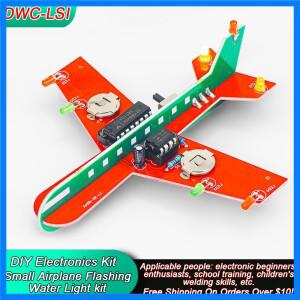 DIY 전자 키트 소형 비행기 CD4017 흐름 램프 용접 연습 과학 조립 깜박이는 LED PCB