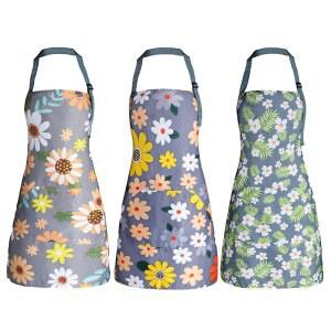 포켓이 있는 여성용 IHFAIO 앞치마 주방 정원 가꾸기 요리 바비큐 또는 베이킹을 위한 조절 가능한 방수 꽃