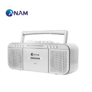 아남 A-34 고성능 포터블 라디오 카세트 저음강화 반복재생기능 AUX기능