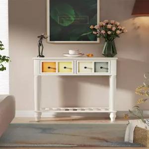 엔틱 미솔 수납장 폭좁은콘솔 현관 프레임 서랍장 선반 정리 조립 필요 높이 확장