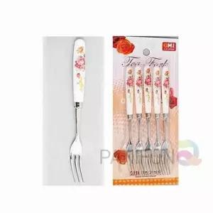 장미 티포크 5개 디저트포크 예쁜포크 미니포크 디저트커트러리 작은포크
