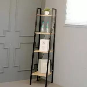 수납 다용도 진열장 4단 원목 선반장 정리 수납장 오픈형 틈새 책장 우드 주방 침실