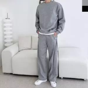 기모 맨투맨 와이드 팬츠 세트 양털안감