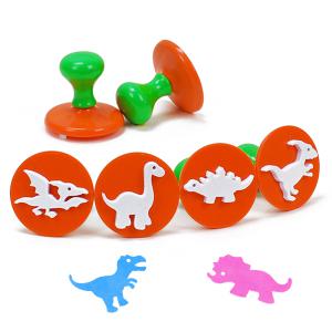 라인스탬프 공룡모양 6종 세트/키즈맘아트 유아 물감 미술 놀이 모양 도장 스탬프 롤러 엄마표미술 홈스쿨