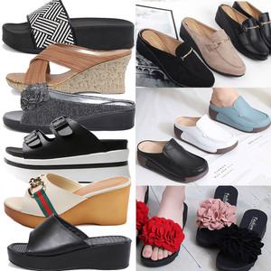 여성 사무실 슬리퍼/여자/쿠션/통굽 리본 웨지 가보시 실내화 간호화/ 학교 신발  블로퍼 여름 슬리퍼 실내화 앞막힌 신발