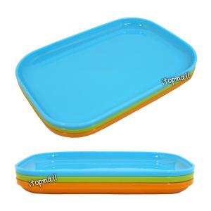 스내지 파스텔 직사각쟁반 1호 3P (200x137x15mm) 간식 접시 타원 쟁반 다용도