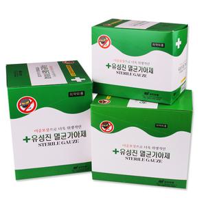 유성진 멸균가아제/멸균거즈/10cmx10cm/7.5cmx7.5cm/5cmx5cm/8겹/5장/20개 대형,중형 소형