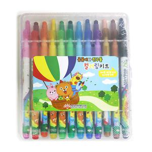 보성아이엔디 컬러링키트 색연필 12색 + 싸인펜 12색
