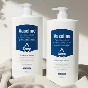 바세린 딥 모이스처 바디로션 1L 2개 고보습 바디크림 보습제