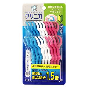 [그린에버] 일본 LION 클리닉카 어금니용 Y 치실 18 개입 일회용 치간칫솔