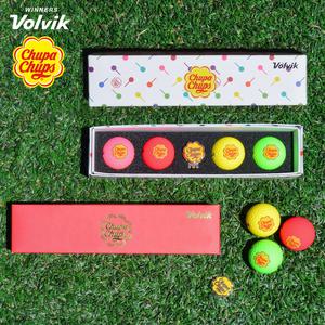 볼빅 츄파춥스 골프공 컬러볼 볼마커 4구