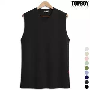 [탑보이]옆트임 오버핏 엠보 민소매나시  LW042 _P077379329