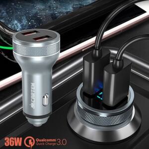 카템 풀메탈 LED 퀄컴 3.0 차량용 시거잭 고속충전기