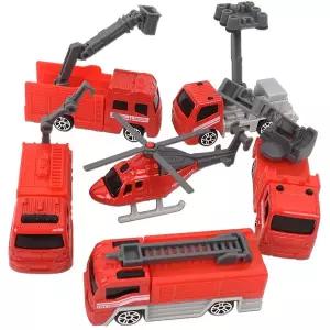 R 루일루 다이캐스팅 소방차 6종 세트 ay1820a 미니카 헬기 사다리차 크레인 자동차 장난감