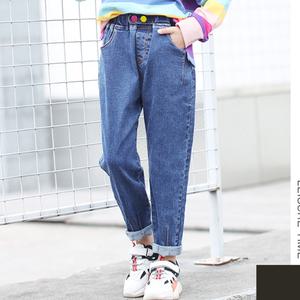 신호등청바지 여아 청바지 면조거 스판 봄가을 긴 주니어 등원룩 데일리룩