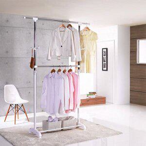 [왕자행거]왕자 뉴2단 대형이동식행거(모노)-화이트