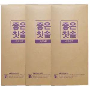 바른생활 좋은칫솔 초극세모, 8입, 3개