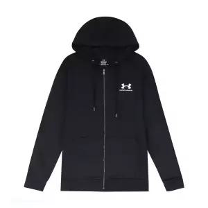 (105사이즈)언더아머 UA 에센셜 플리스 기모 남성 후드 집업 블랙 1373881-001