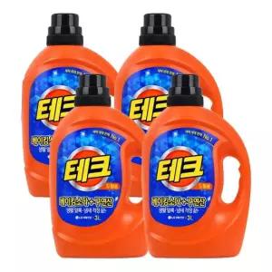 테크 베이킹소다+구연산 액체세제 드럼용 3L X 4개