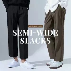 [탑보이][탑보이] 9부 10부 세미와이드 뒷밴딩 슬랙스 (HT006)