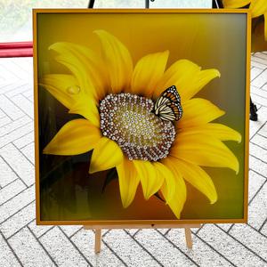 크리아트 cryart  크리스탈 해바라기그림액자 아크릴해바라기그림액자