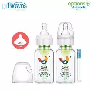 닥터브라운 내로우넥옵션스플러스 데코 루스터 유리젖병 120ml 2P