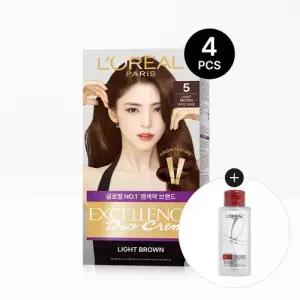 [로레알파리] 엑셀랑스 듀오크림 염모제 4개 세트+샴푸 미니 100ml(랜덤)