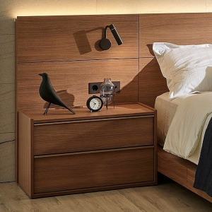 한샘 호텔침대 유로 503 아트월 월넛 2단서랍장 1000  [매장가구]