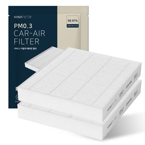2개 하나필터 PM0.3 EV3 차량용 자동차 에어컨필터 초미세먼지 차단