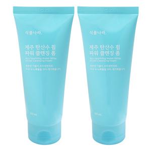 식물나라 제주 탄산수 파워 휩 클렌징 폼 120ml 2개