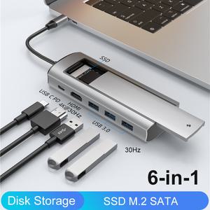 디스크 저장 기능 USB C 허브 SSD M.2 SATA C타입 to HDMI 호환 HDD 도킹 스테이션 맥북 프로 에어 M1 M2