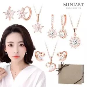 1+1 세트 주얼리 14K 체인 목걸이 금침 귀걸이  3종