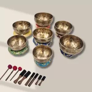 아티스트힐러 풀문 7차크라 싱잉볼 4도 화음 네팔 명품 싱잉볼 세트 명상종 요가종