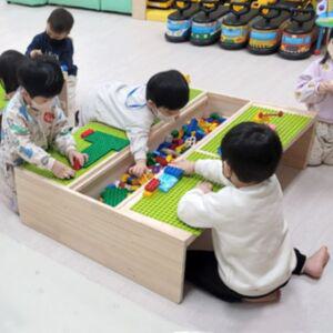 레고호환 어린이집 유치원 돌봄교실 4-5인용 레고테이블 블록 블럭 놀이판 책상