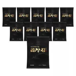 지도표 성경김 두번구운 곱창돌김 15g(5매) X 10봉 무조미 곱창김