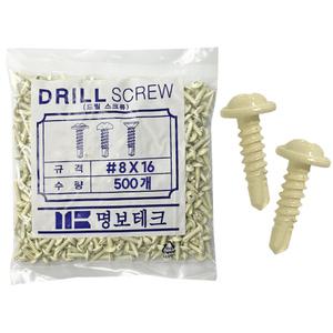 칼라피스 직결피스 와샤머리 아이보리색 8x16 1봉지 기리 나사 철판 목재 볼트 나사못 고정