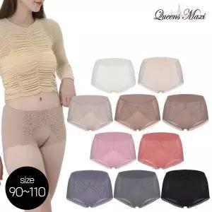 [방송히트]퀸즈맥시 QMPT102 빅사이즈 텐셀 세미 보정 레이스 팬티 10종(90~110)