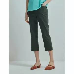 [하프클럽/크로커다일레이디]카키 세미부츠컷 밴딩팬츠  CLBMPT215