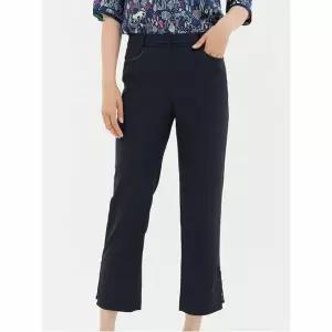 [하프클럽/크로커다일레이디]다크네이비 밑단 레이스 배색 포인트 세미부츠컷 9부 팬츠 CLB