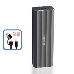 유니콘 JM-1000G A+C타입 10G M.2 NVMe SSD PCIe 싱글 외장케이스 알루미늄