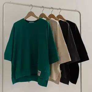 [하프클럽/]체우 패치 절개 칠부 맨투맨 티셔츠